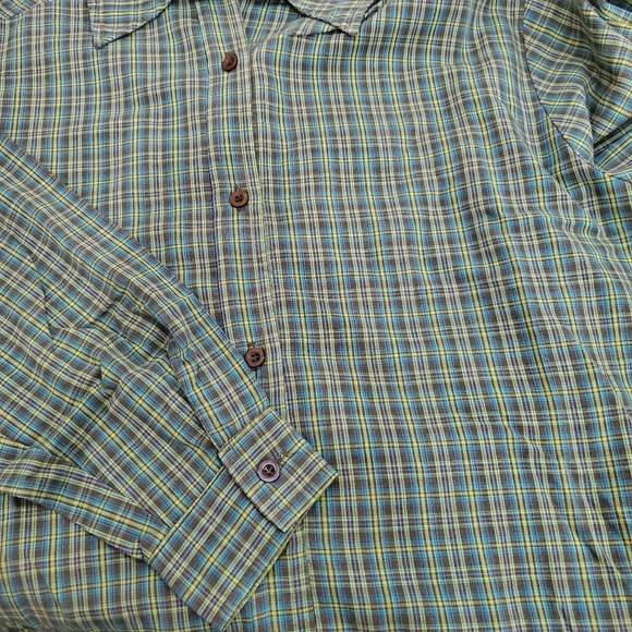 Womans Long Sleeve Green Plaid Maternity Shirt - Picture 8 of 8